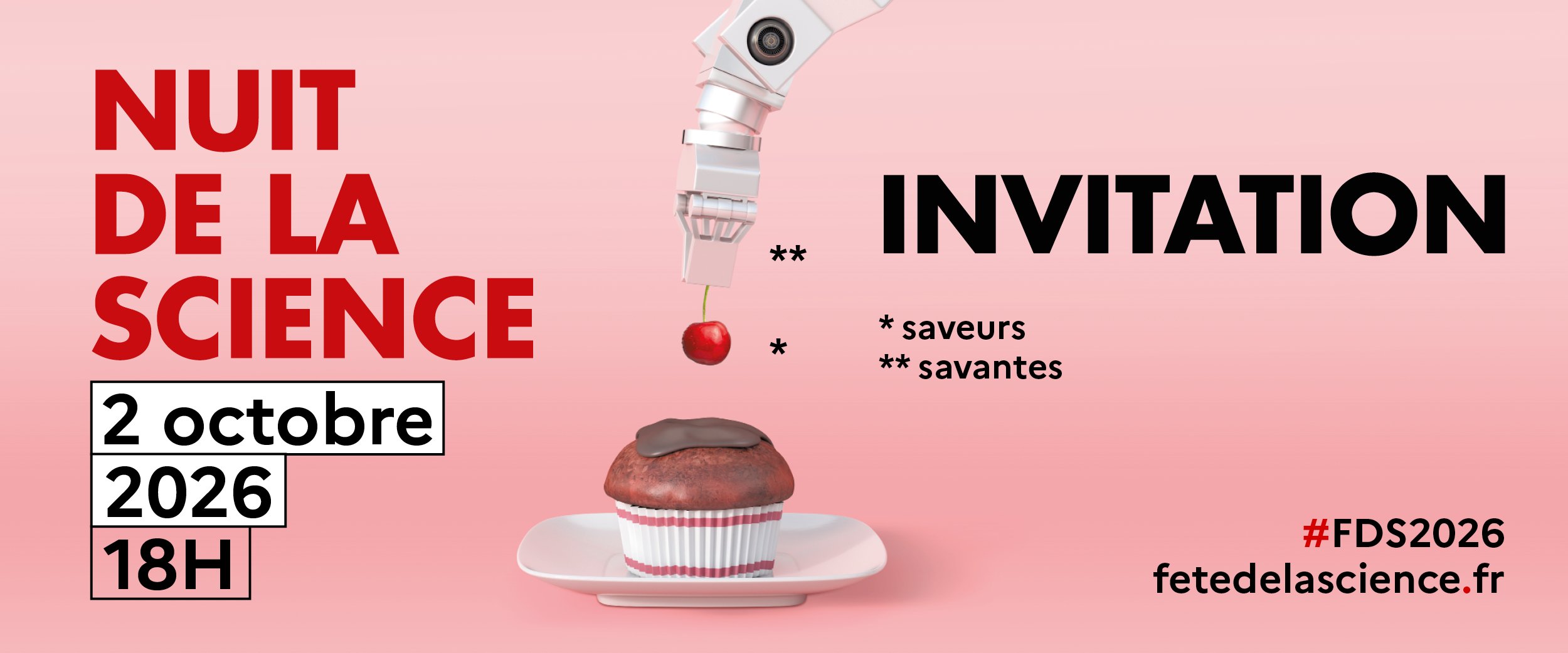 Visuel de l'invitation : Nuit de la Science, 2 octobre 2026, 18h, Saveurs savantes